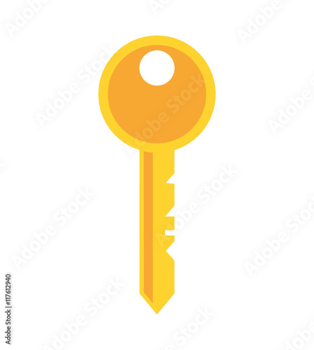 key traditional security system icon. Isolated and flat illustration. Vector graphic
