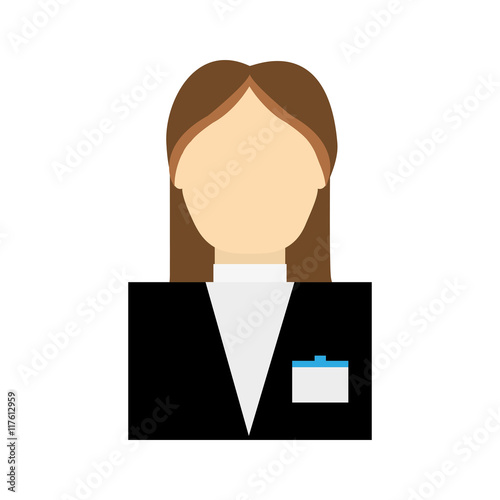 receptionist female suit hotel service icon. Isolated and flat illustration. Vector graphic