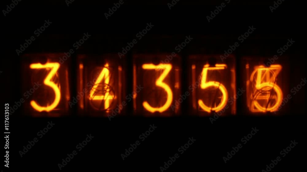 numerical counter number sequence nixie tube