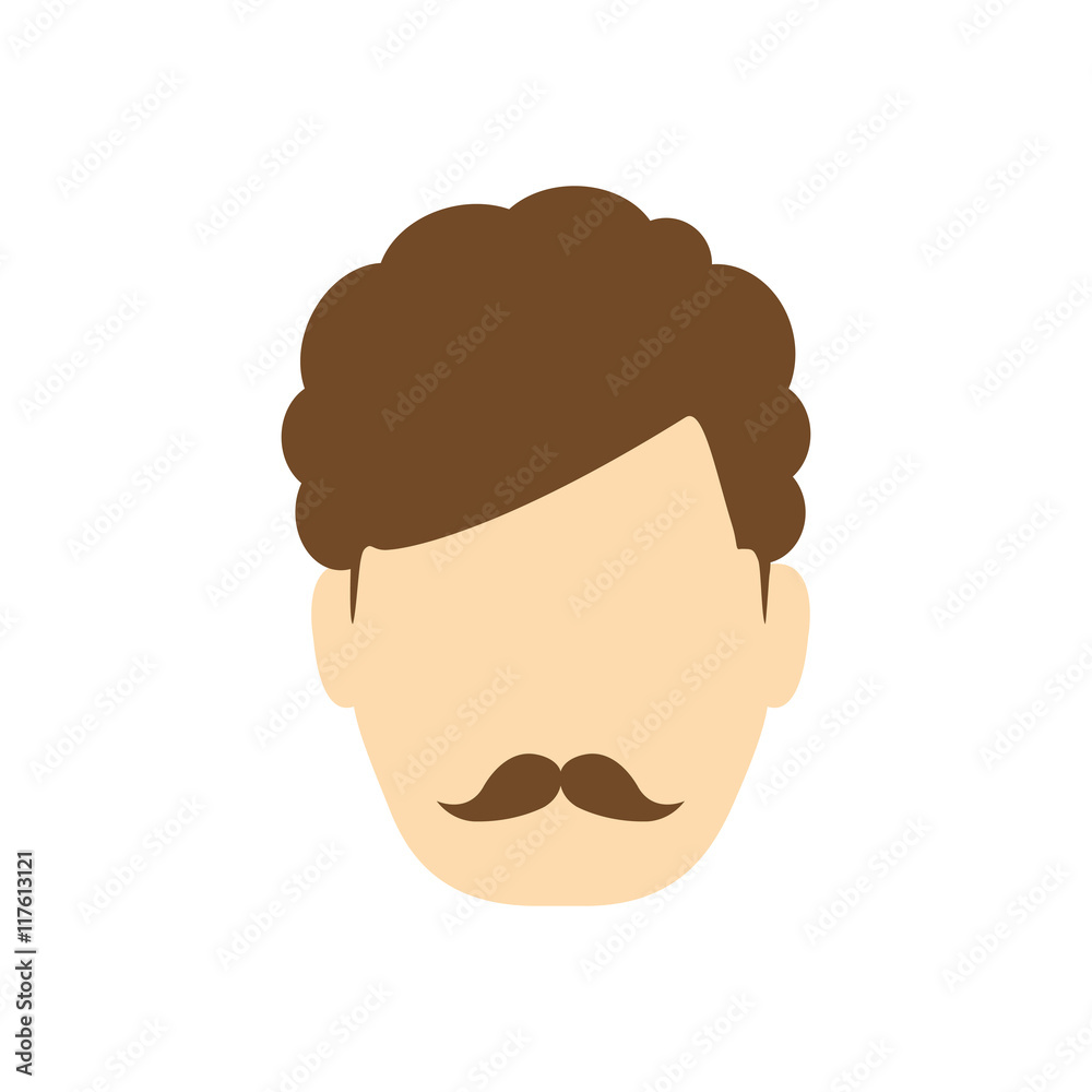 man male mustache head person icon. Isolated and flat illustration. Vector graphic man male mustache head person icon. Isolated and flat illustration. Vector graphic