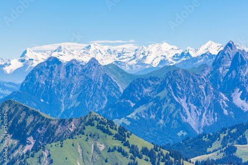 Panorama view of Bernese Alps from Rochers-de-Naye © Peter Stein