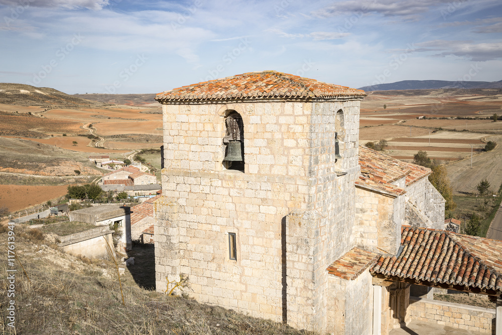 Obraz premium San Miguel church in Los Ausines - Barrio Sopeña - Burgos, Spain