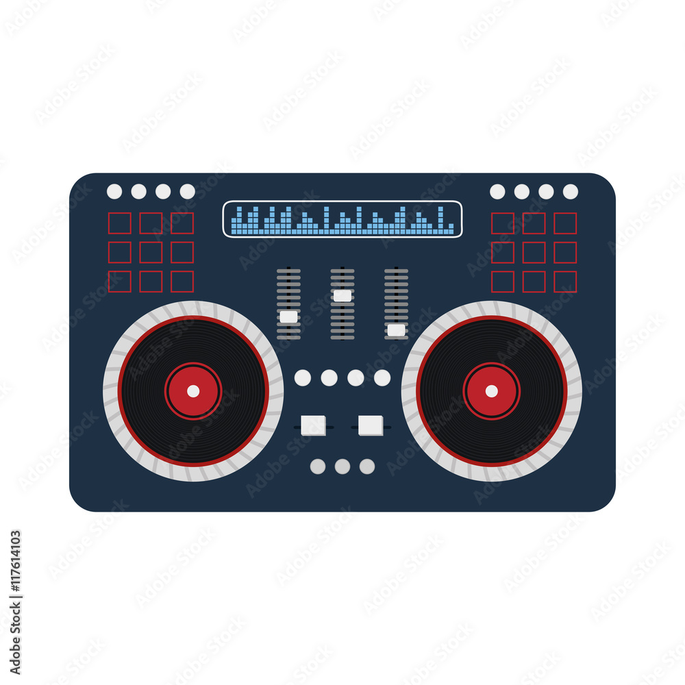 vinyl machine equalizer music sound dj melody icon. Isolated and flat illustration. Vector graphic vinyl machine equalizer music sound dj melody icon. Isolated and flat illustration. Vector graphic