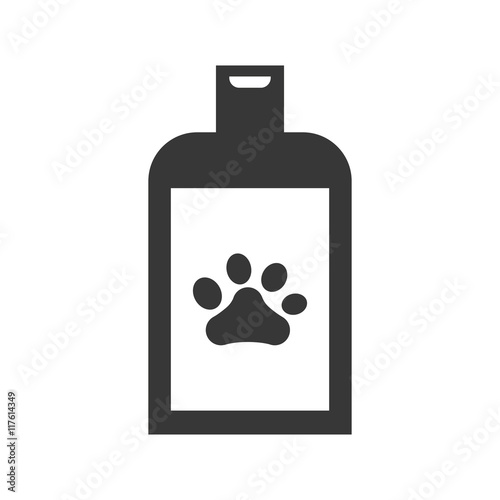foot print shampoo dog love pet animal icon. Isolated and flat illustration. Vector graphic