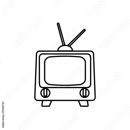 tv television vintage retro technology icon. Isolated and flat illustration. Vector graphic