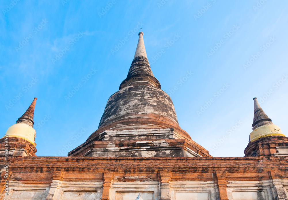 Fototapeta premium Old Thailand temple,Temple Wat Yai Chai Mongkol at Ayutthaya,Historic site, Thailand