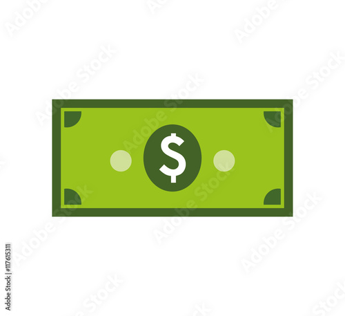 bill green money financial item icon. Isolated and flat illustration. Vector graphic