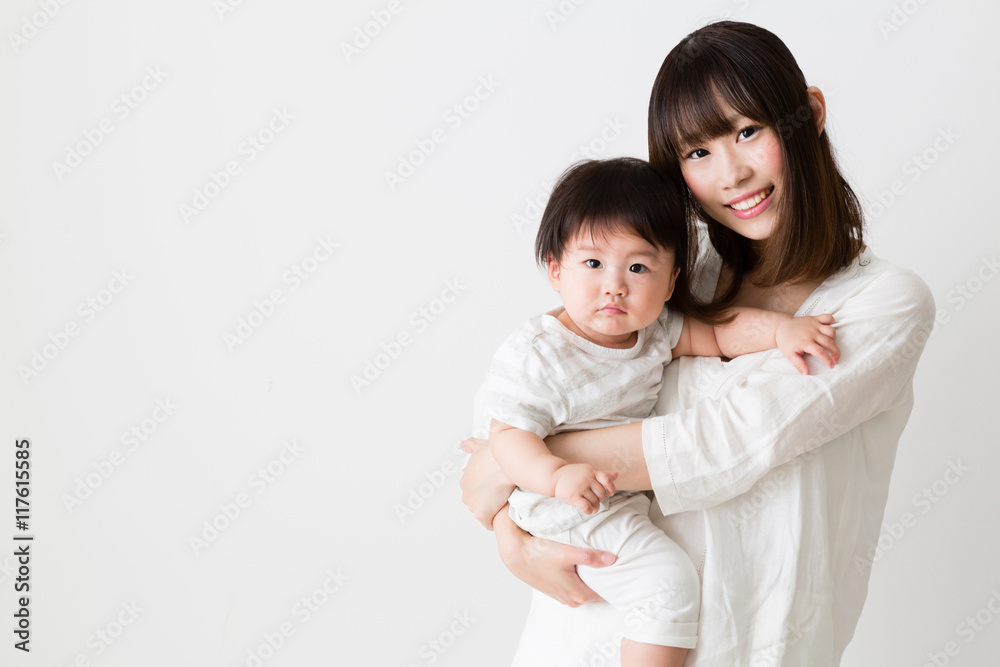 portrait of asian mother and baby portrait of asian mother and baby