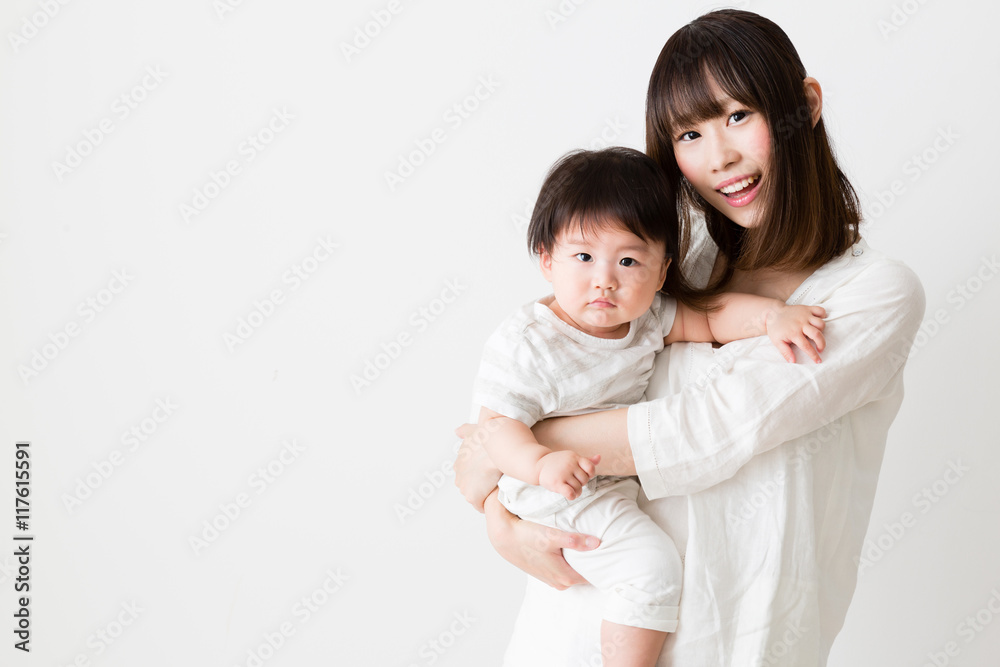 portrait of asian mother and baby portrait of asian mother and baby