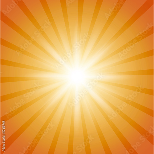 sunny sun abstract sunshine icon. Orange and striped background. Vector graphic