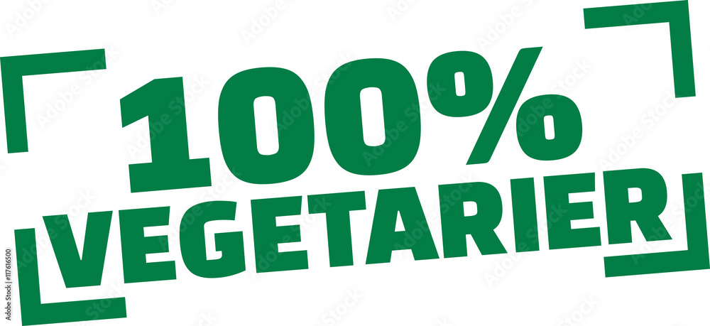 100 percent Vegetarian stamp german 100 percent Vegetarian stamp german