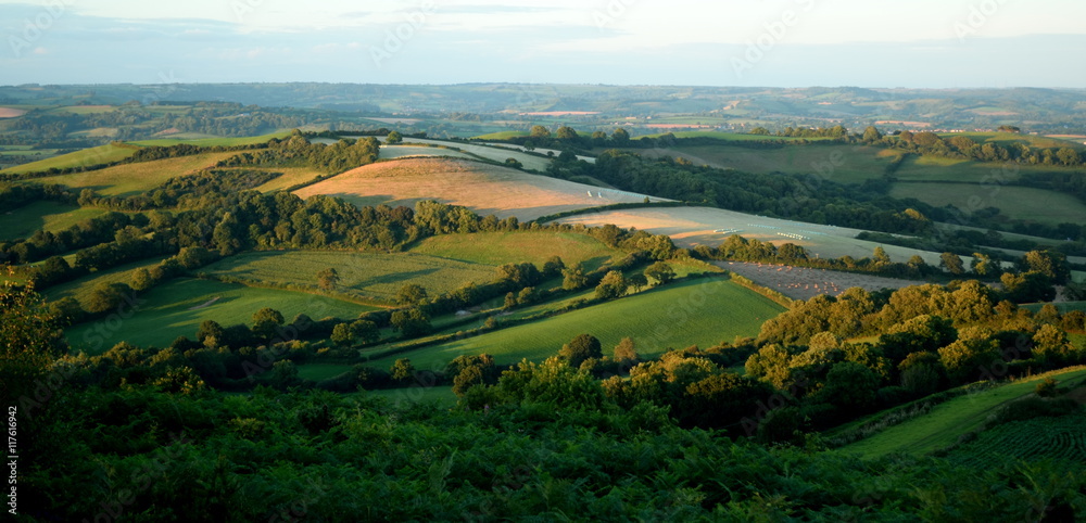Beautiful farmland landscape Marshwood Vale near Morcombelake in Dorset, England