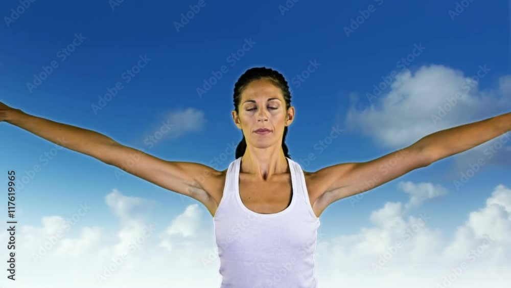 woman practices yoga moves and positions woman practices yoga moves and positions