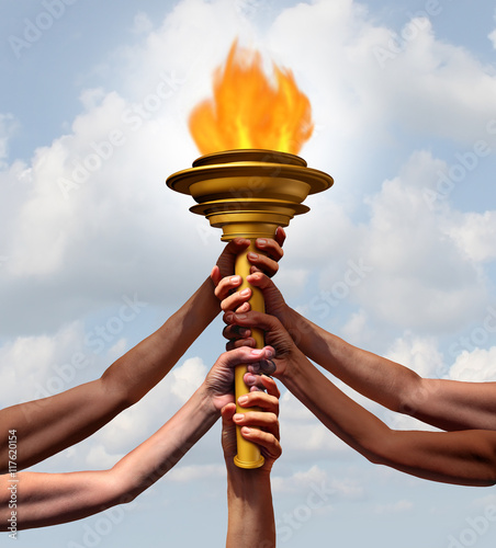 Принти на полотні People Holding A Torch