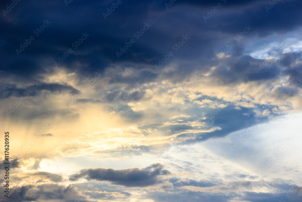 Dark clouds before thunderstorm