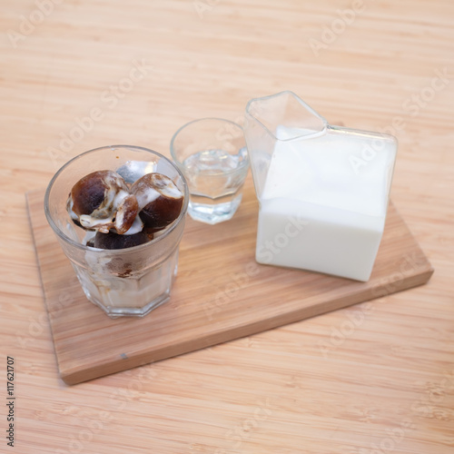 Iced coffee latte homemade making from ice cubes coffee frozen s
