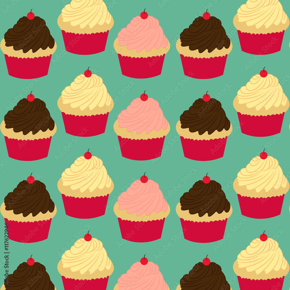 Beautiful background, print cupcakes, sweet Pattern, strawberry, cocoa, vanilla, muffins, cake, vector, jpg, eps. Beautiful background, print cupcakes, sweet Pattern, strawberry, cocoa, vanilla, muffins, cake, vector, jpg, eps.