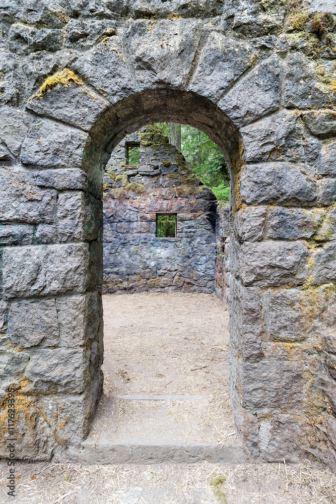 Abandoned Stone House Archway