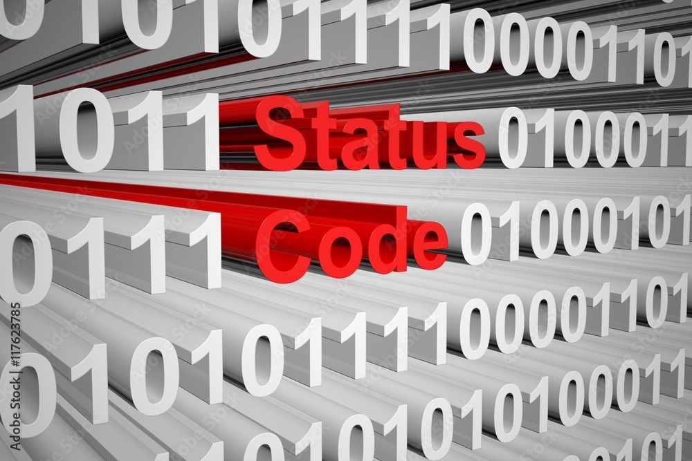 status code as a binary code 3D illustration