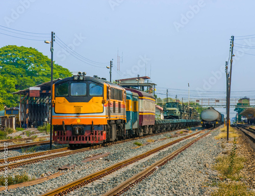 Freight train at station yard, 2016