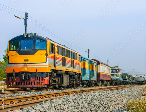 Freight train at station yard, 2016