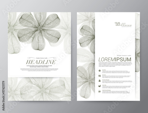Wellness Spa Yoga banner template flyer menu cover, vector illustration