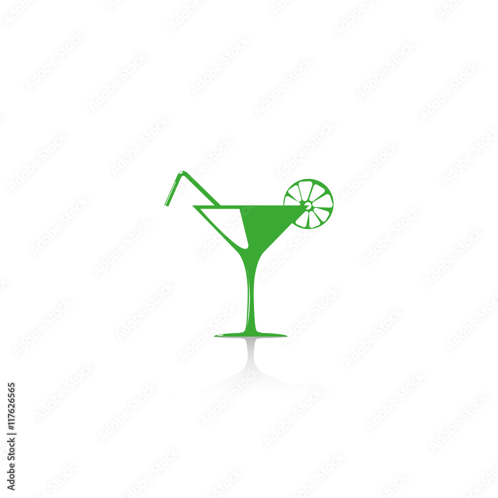 Cocktail glass with a cocktail. Vector icon. Cocktail glass with a cocktail. Vector icon.
