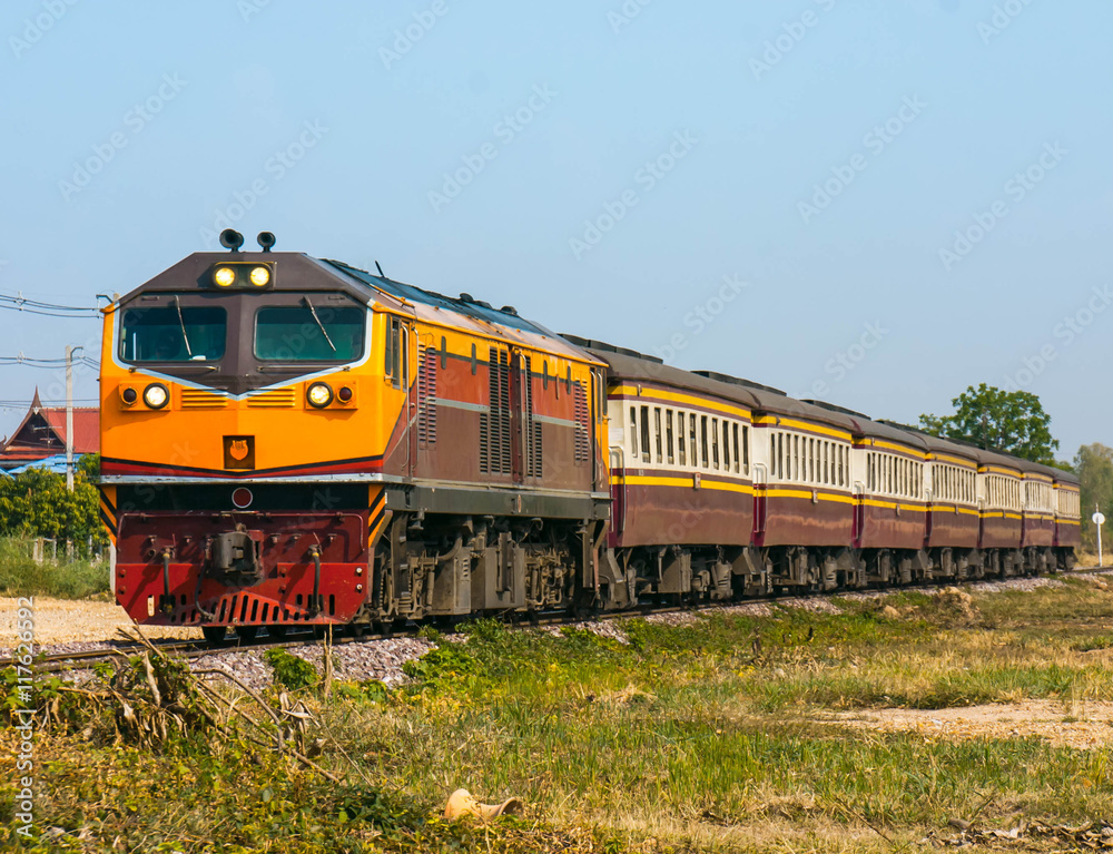 Passenger train was passing through rural area, 2016. Passenger train was passing through rural area, 2016.