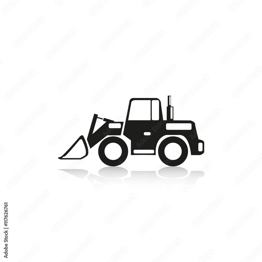 Construction machinery. Loader. Vector icon.
