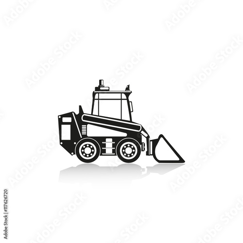 Construction machinery. Loader. Vector icon.