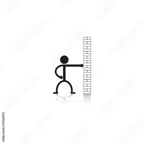 Testing the strength of the walls. Vector icon.