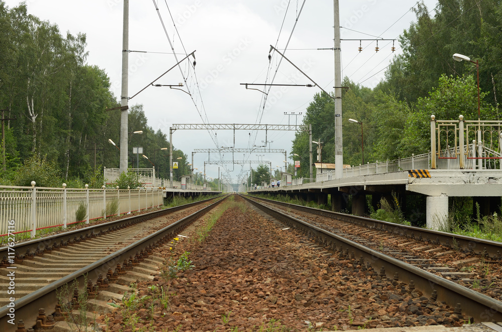 Rails of the railway.