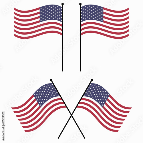 American flags flag USA wav...