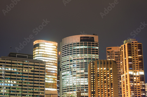 Photography Modern cityscape at night background