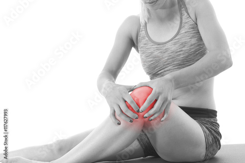 Acute pain in a knee. photo