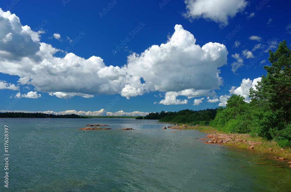 Fototapeta premium Sea landscape with Aland Islands, Finland