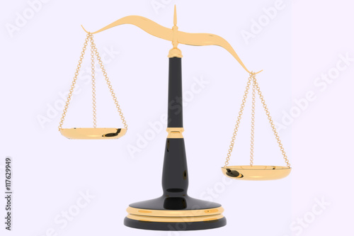 3D rendering of inbalance Law scales