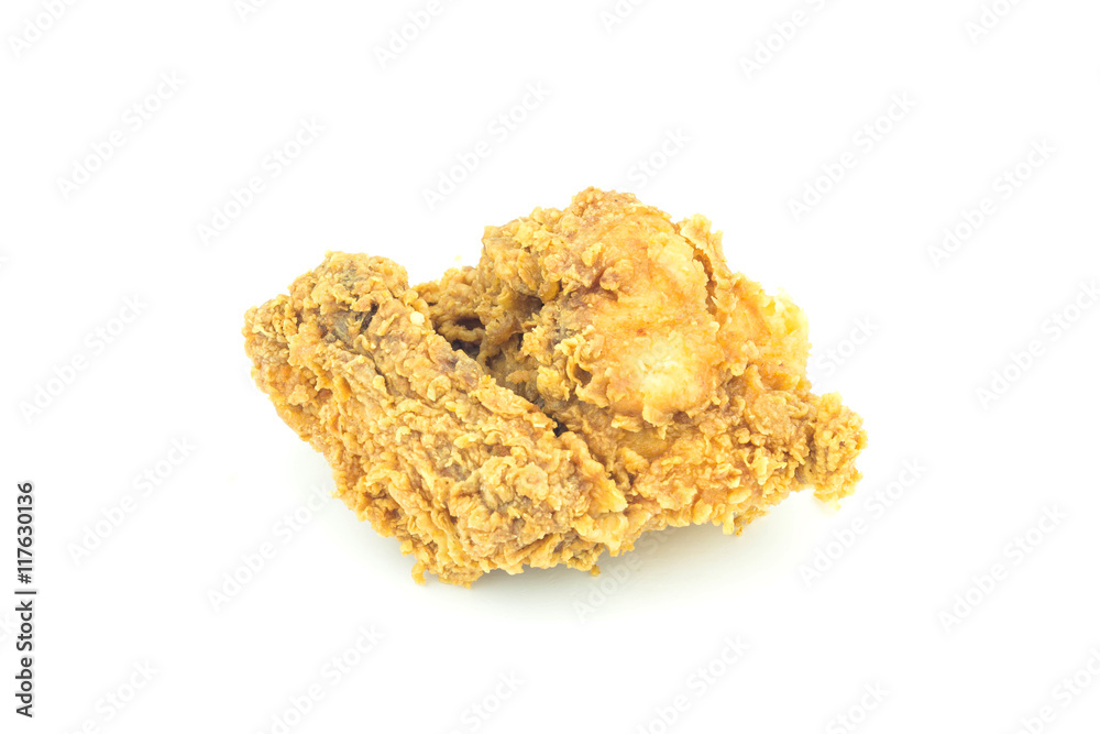 hot and crispy fried chicken isolated on white background hot and crispy fried chicken isolated on white background