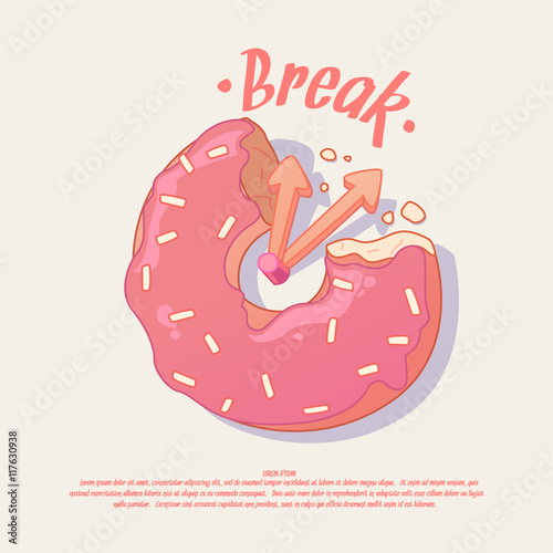 Poster for a cafe or office with  donut.