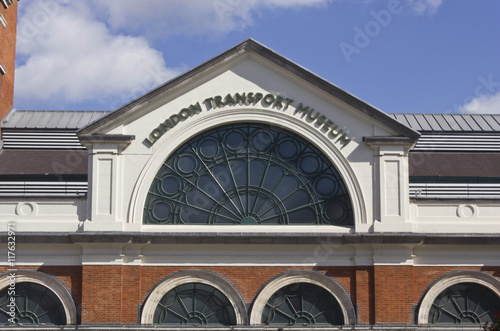 Facade of London Transport Museum in Covent Garden in London