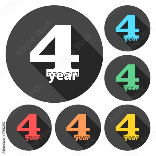 Free Download 4 years of service, 4 years, Celebrating 4 years, 4 Anniversary - Set - GFXLoad