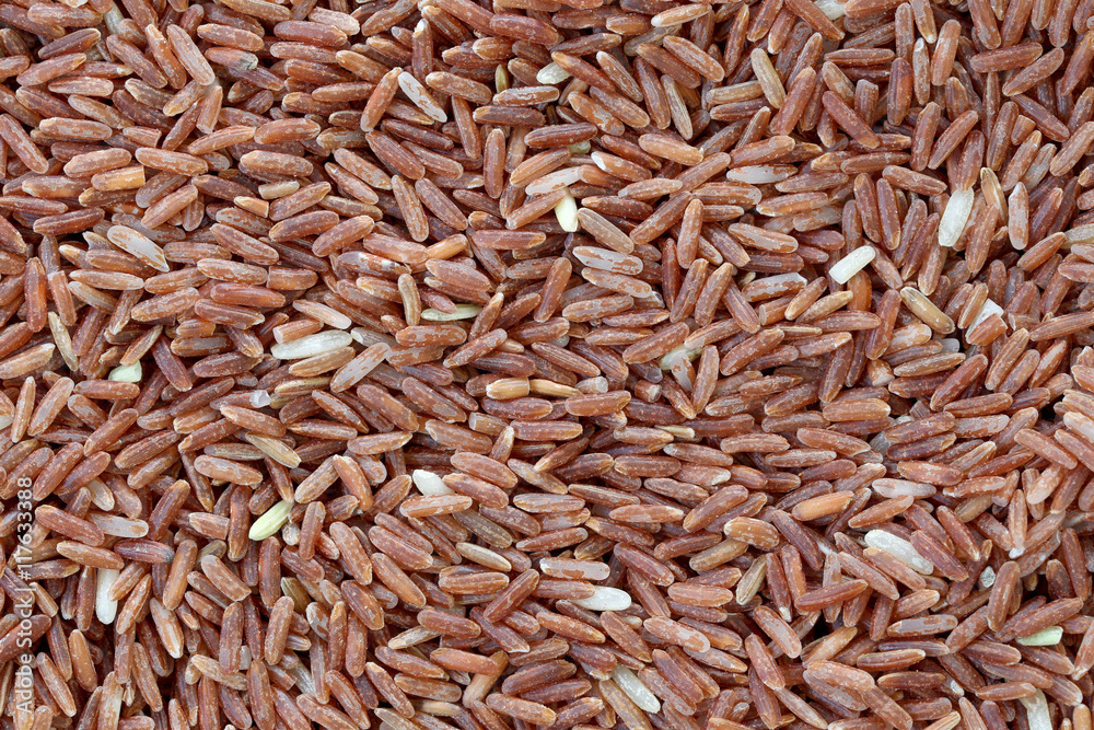 pile of organic brown rice for the nature food background,grain