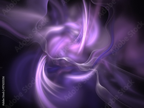 Purple abstract fractal in the form of a luminous abyss