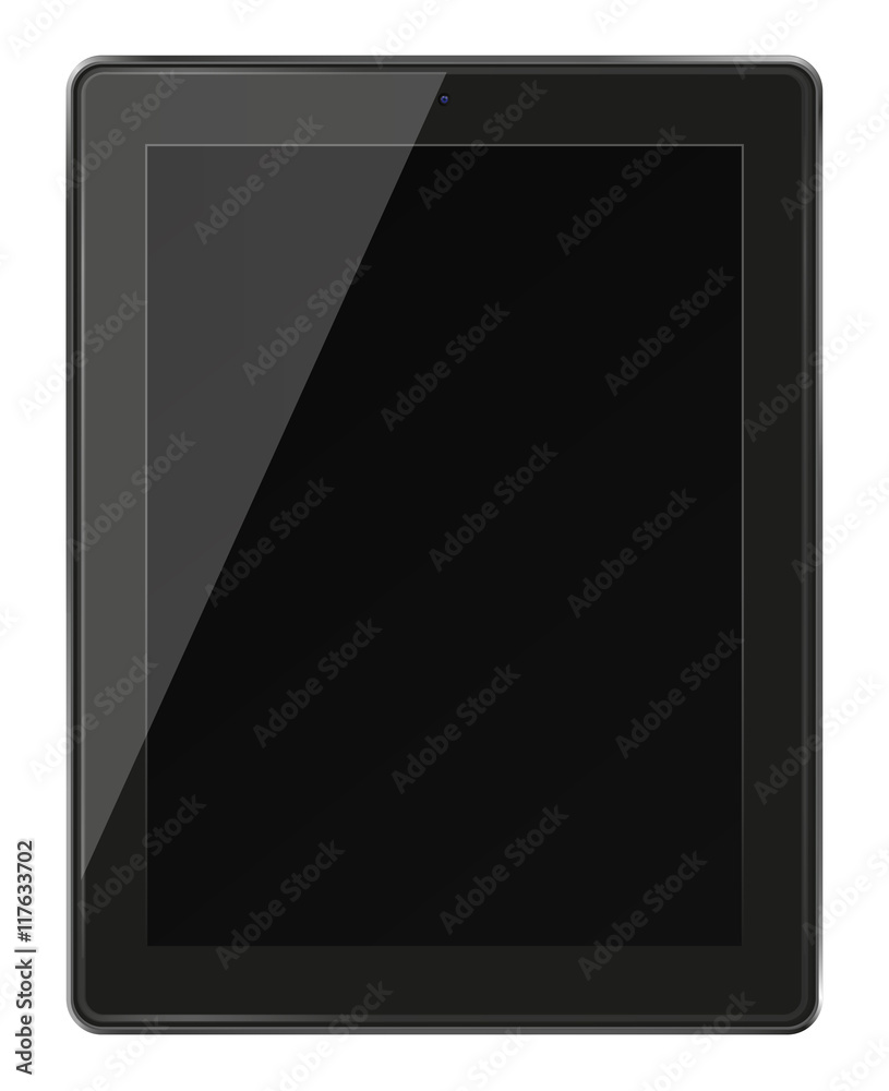 Realistic tablet pc computer with black screen. Realistic tablet pc computer with black screen.