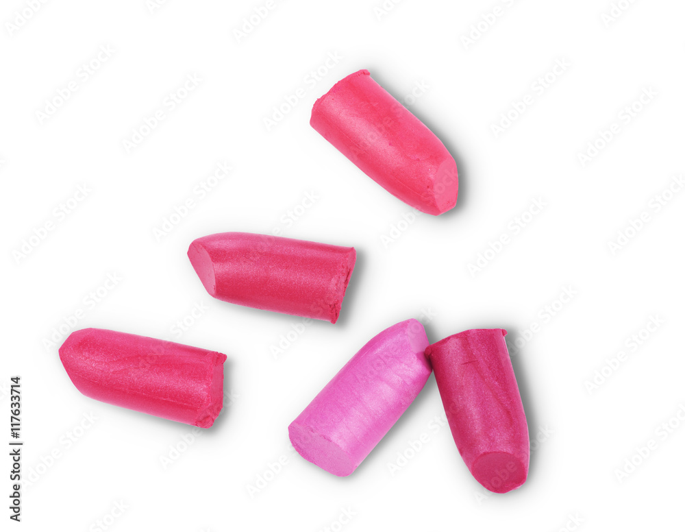 close up of various lipsticks on white background close up of various lipsticks on white background