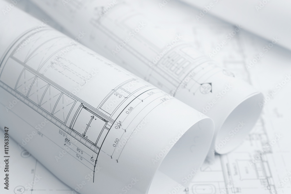 architectural drawing paper rolls of a dwelling for construction architectural drawing paper rolls of a dwelling for construction