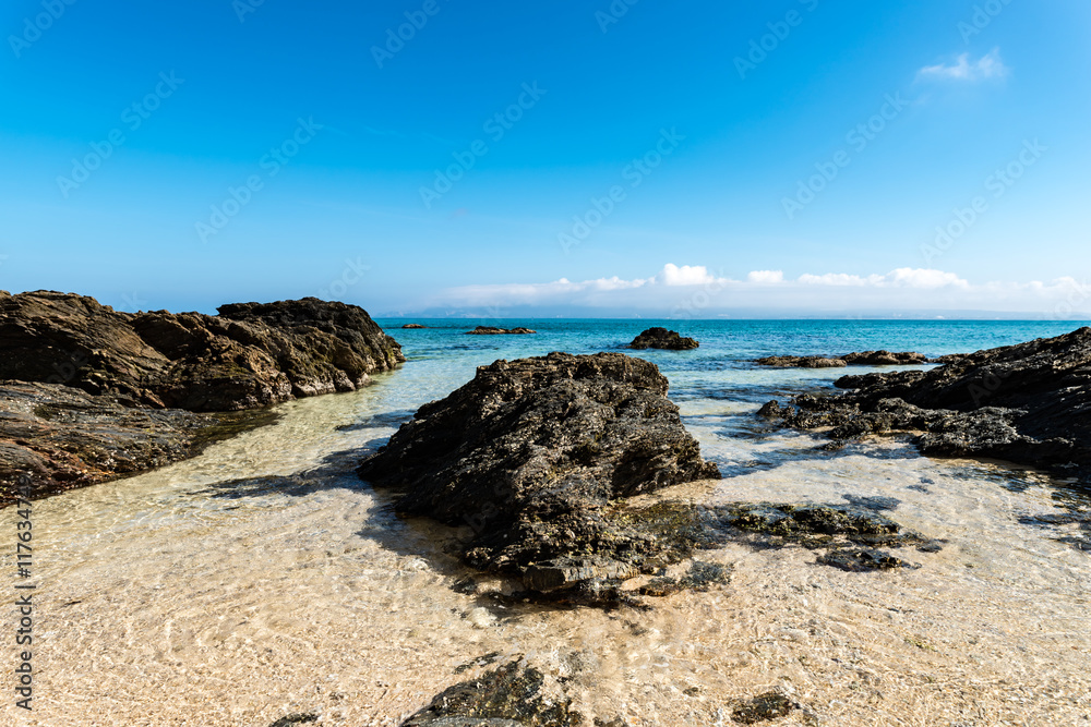 Sea, coast, shore, landscape, seascape. Okinawa, Japan, Asia. Sea, coast, shore, landscape, seascape. Okinawa, Japan, Asia.