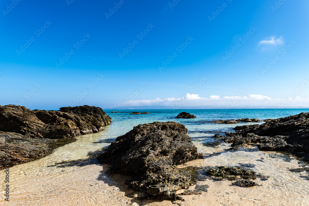 Coast, shore, landscape, seascape. Okinawa, Japan, Asia.