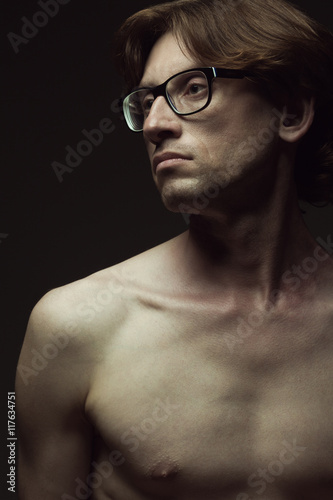 Real natural male beauty concept. Handsome man in eyewear © Augustino