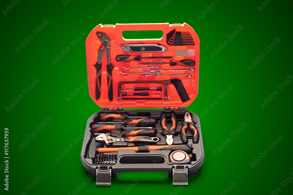 Suitcase with a large number of tools